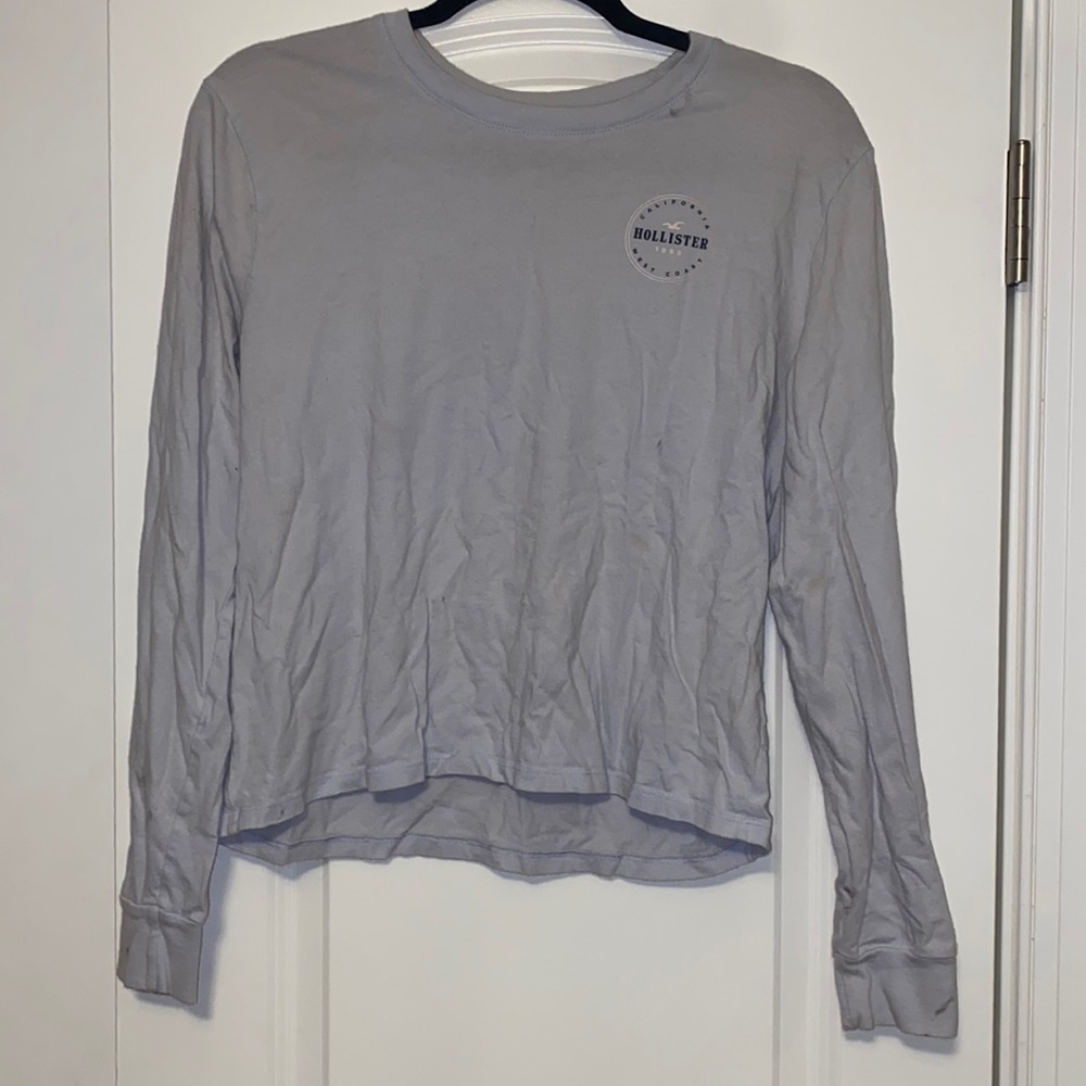 Blue cropped Hollister Long sleeve size small
